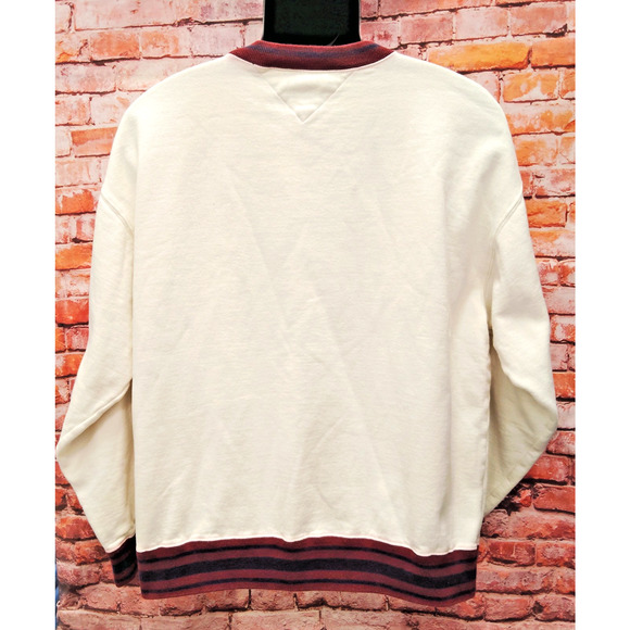 Tommy Hilfiger Sweatshirt Men's Size XL White Long Sleeve Crew Neck Pullover - Picture 4 of 10